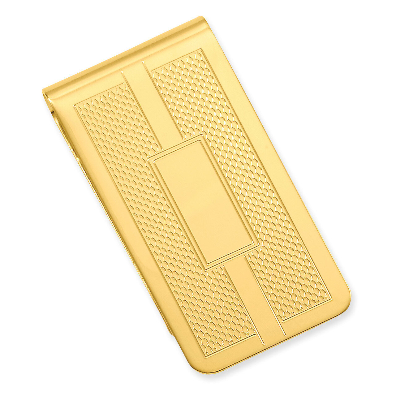 Honey Comb & Square Engravable Money Clip Gold-plated KW688