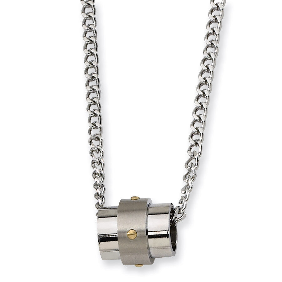 Yellow Ip-Plated Accent Necklace Stainless Steel SRN188-24, MPN: SRN188, 883957748542