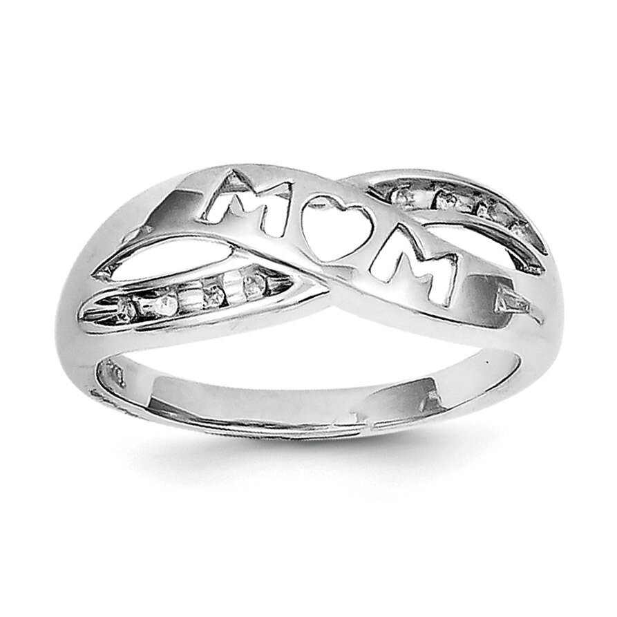 Diamond Mom Ring Sterling Silver Rhodium-plated QR5686-6, MPN: QR5686, 883957440538
