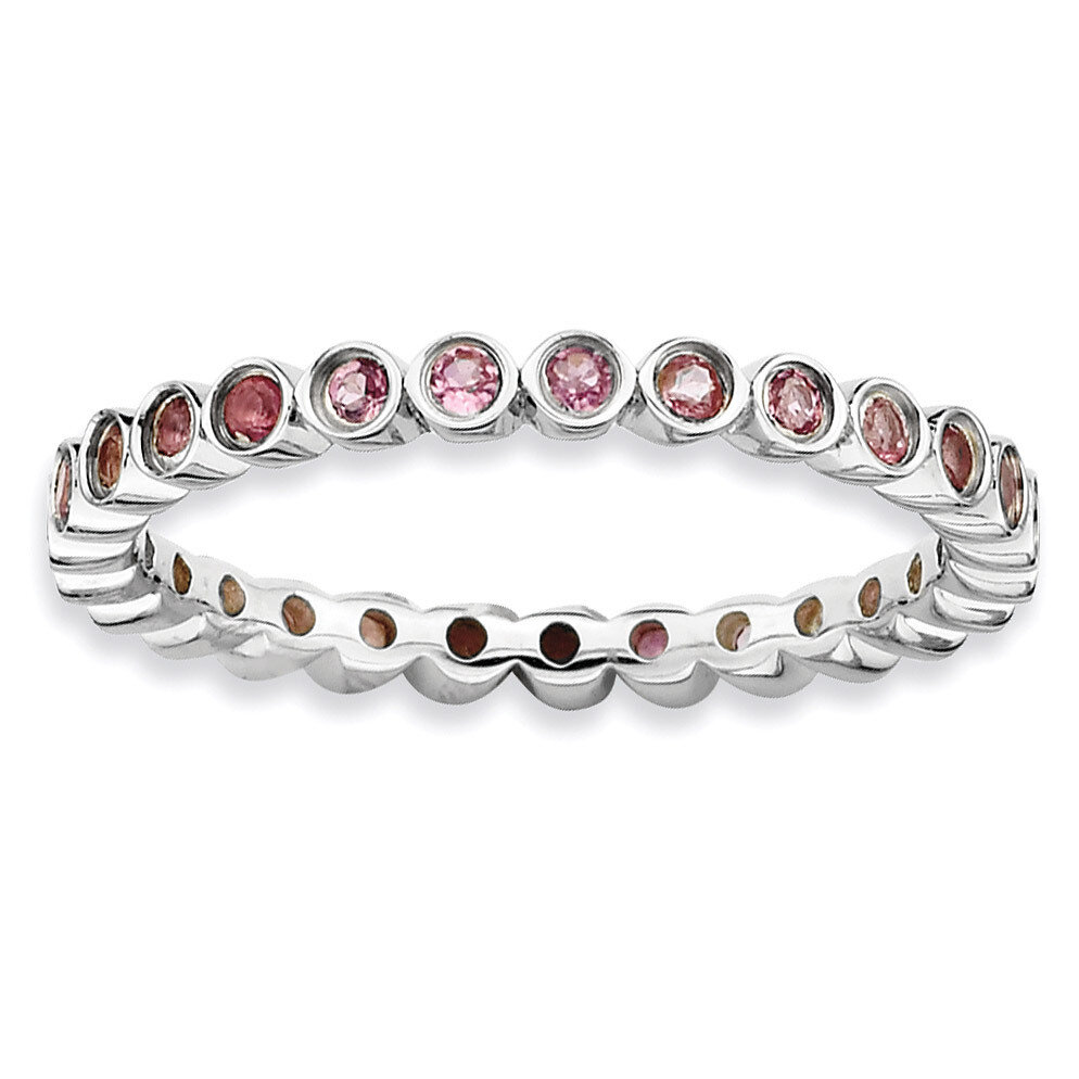 Pink Tourmaline Ring Sterling Silver QSK371-10, MPN: QSK371, 883957125756
