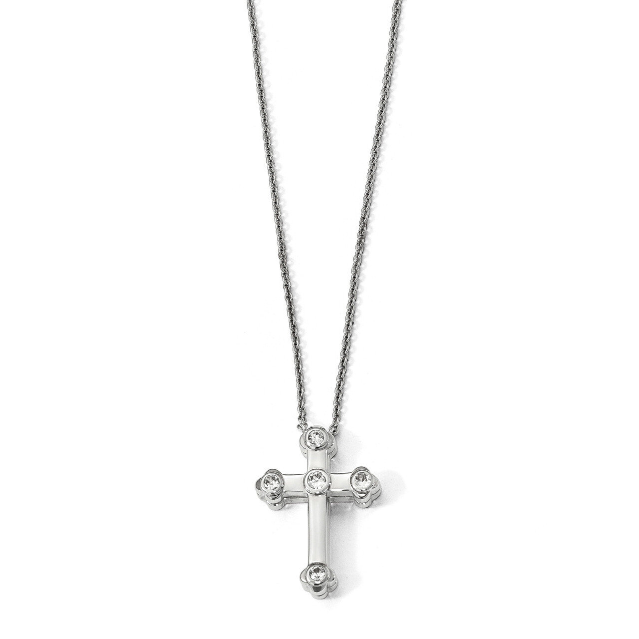 Sapphire Magnetic Cross Adjustable Necklace Sterling Silver Polished QPA125, MPN: QPA125, 852672326…