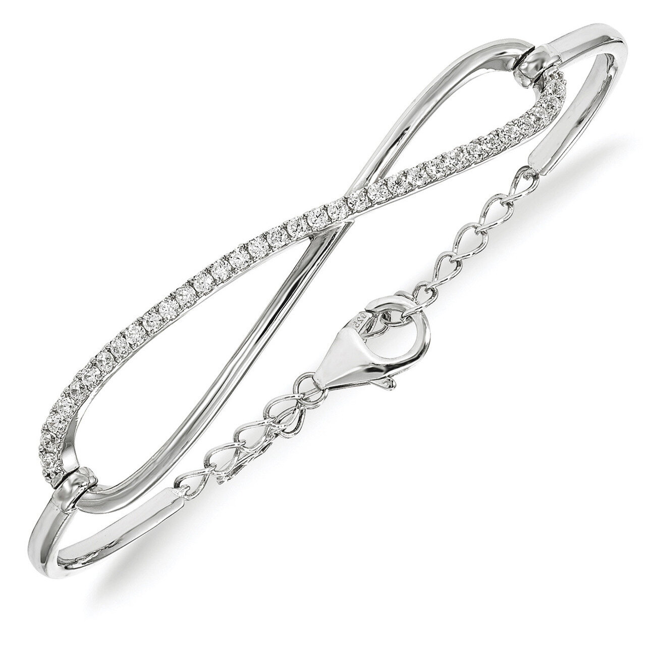 Polished Bracelet Sterling Silver CZ QB1064, MPN: QB1064, 886774023779