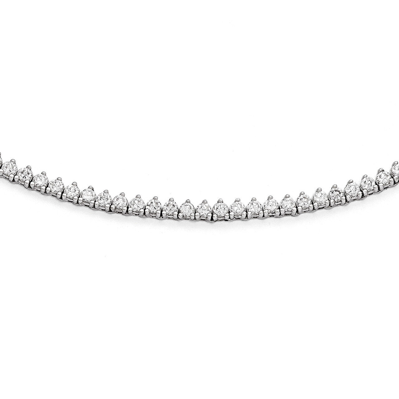CZ 24 Inch Necklace Sterling Silver Rhodium-plated QG3483-24