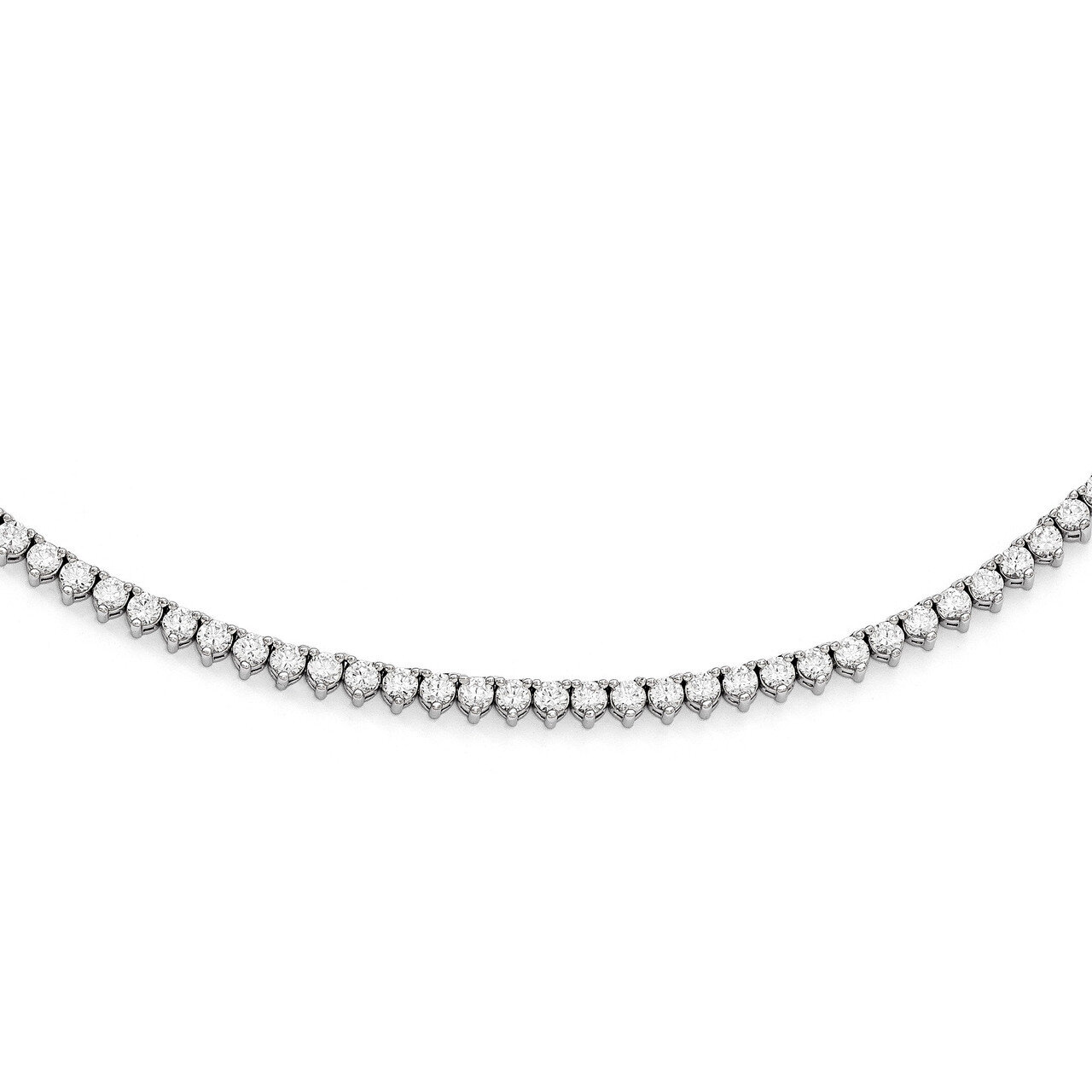 CZ 36 Inch Necklace Sterling Silver Rhodium-plated QG3484-36