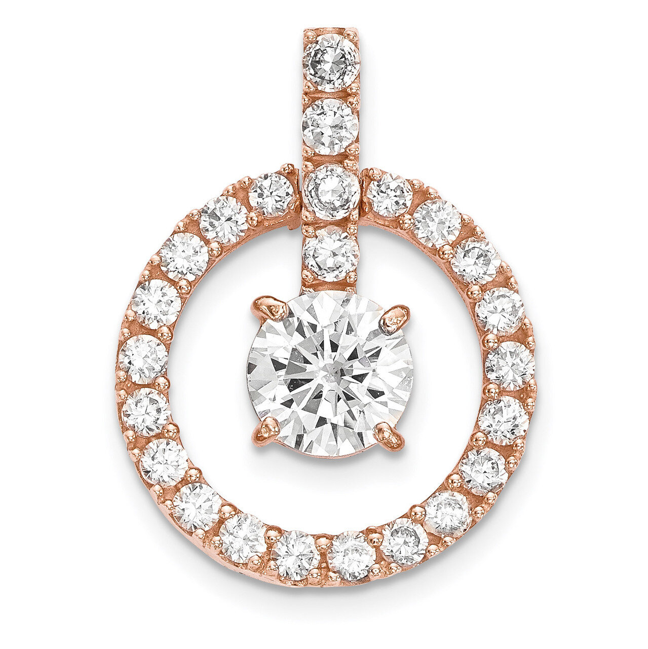 CZ Pendant 10k Rose Gold Polished 10YC380R, MPN: 10YC380R, 883957958873