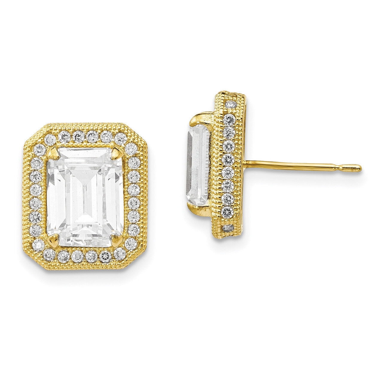 CZ Earrings 10k Polished Gold 10YC381, MPN: 10YC381, 883957846965