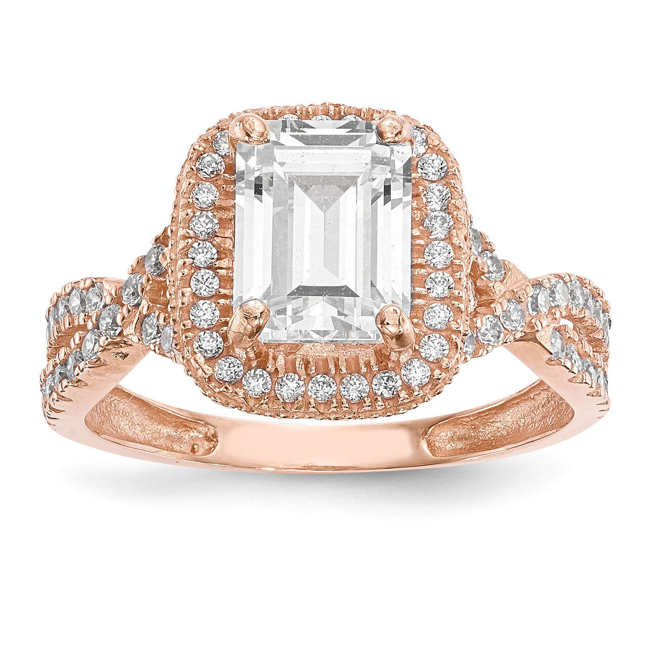 CZ Ring 10k Rose Gold Polished 10YC382R, MPN: 10YC382R, 191101021671
