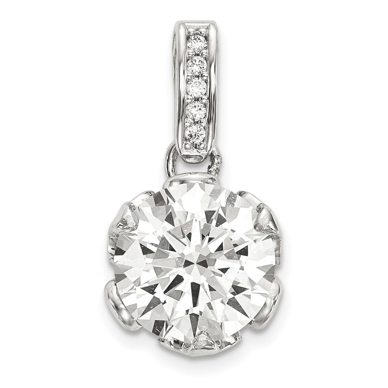 CZ Pendant 10k White Gold Polished 10YC383W, MPN: 10YC383W, 883957733500