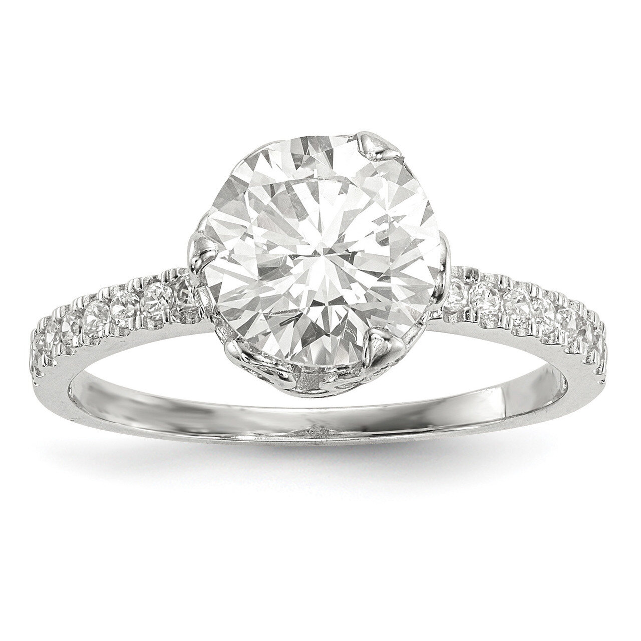 CZ Ring 10k White Gold Polished 10YC385W, MPN: 10YC385W, 883957781020