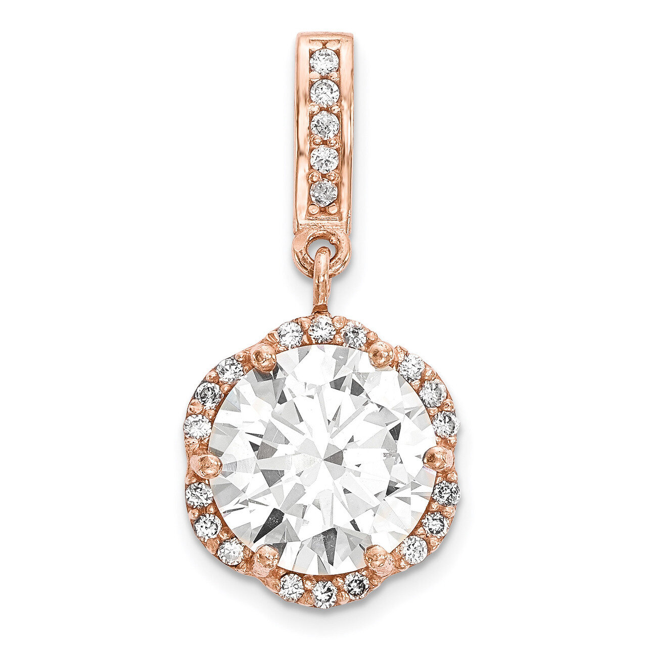 CZ Pendant 10k Rose Gold Polished 10YC387R, MPN: 10YC387R, 883957831329