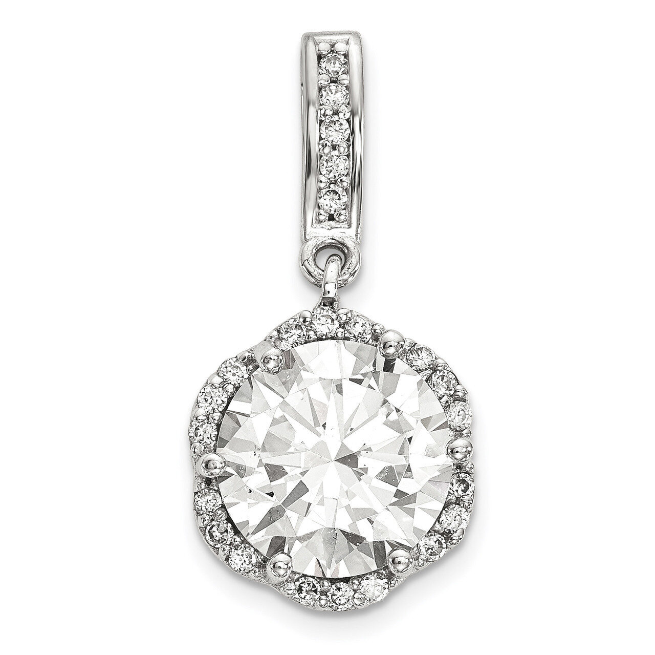 CZ Pendant 10k White Gold Polished 10YC387W, MPN: 10YC387W, 883957831336