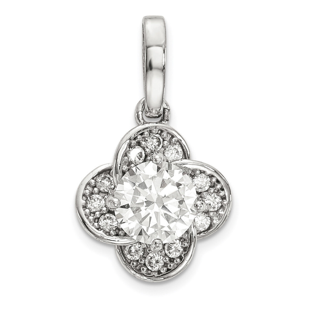 CZ Pendant 10k White Gold Polished 10YC390W, MPN: 10YC390W, 883957605715