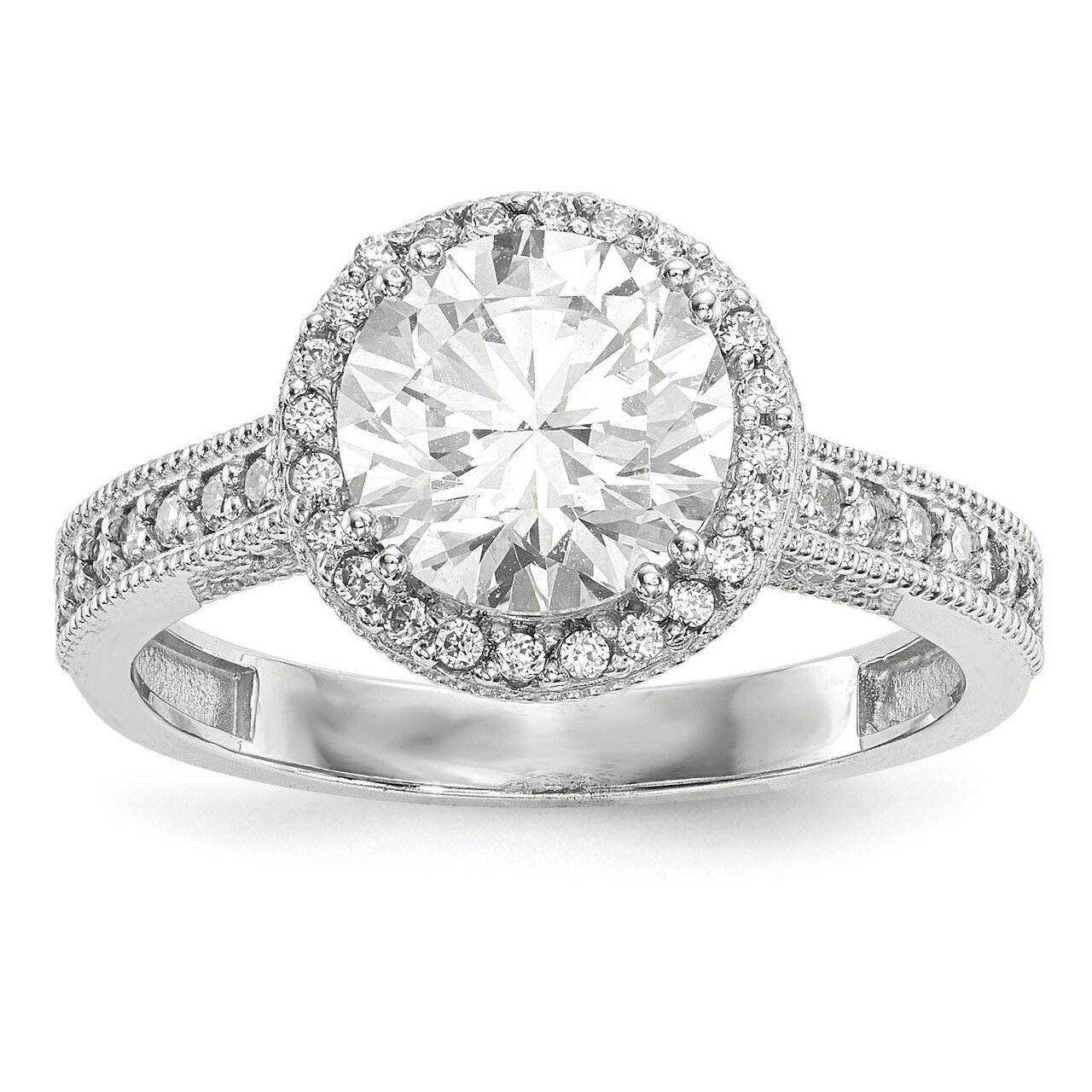 CZ Ring 10k White Gold Polished 10YC391W, MPN: 10YC391W, 883957733524