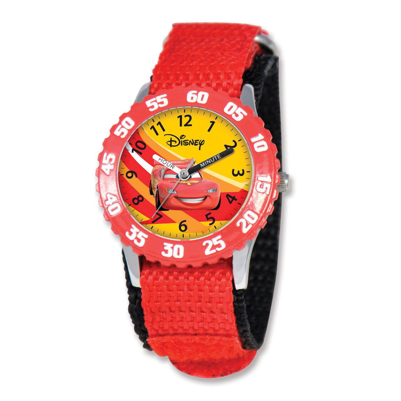 Disney Cars Lightning Mcqueen Red Velcro Band Time Teacher Watch XWA3617, MPN: XWA3617, 843231060074