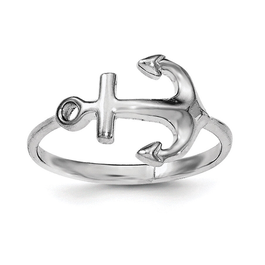 Anchor Ring Sterling Silver Rhodium-plated polished QR6232-6, MPN: QR6232, 191101470875