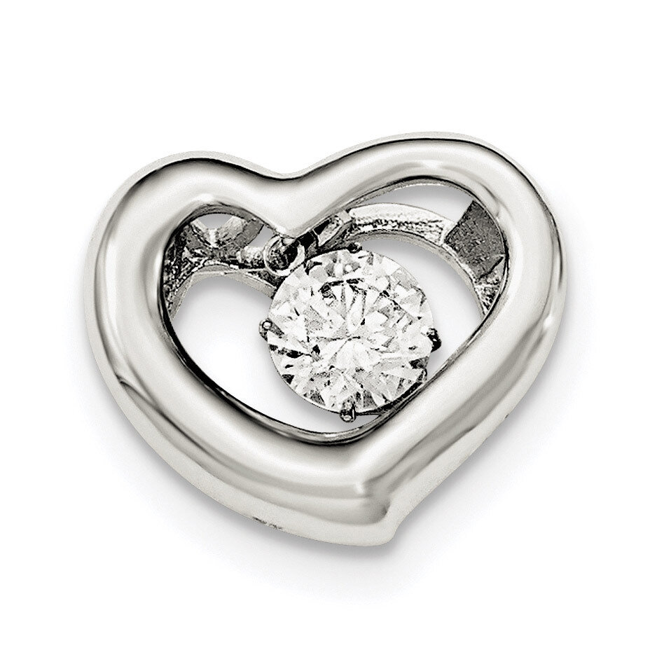 Platinum-Plate Swar Zirconia Vibrant CZ Heart Pendant Sterling Silver QC8497, MPN: QC8497, 19110135…