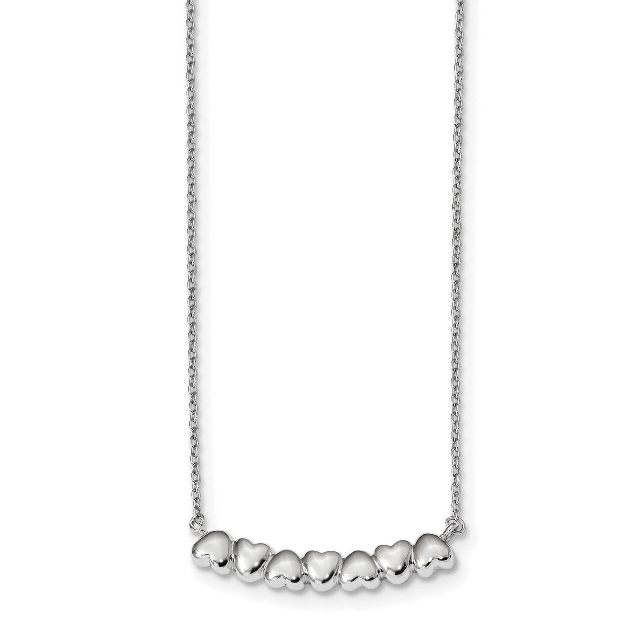 2In Ext Heart Bar Necklace Sterling Silver Rhodium-plated QG4363-16, MPN: QG4363-16, 191101003264