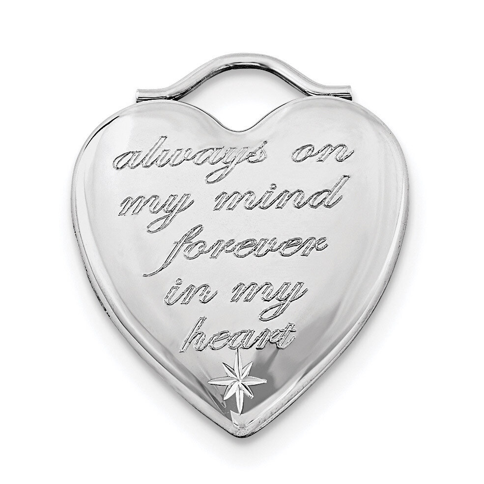 Always On My Mind Forever In My Heart Locket Sterling Silver Rhodium-plated QLS693