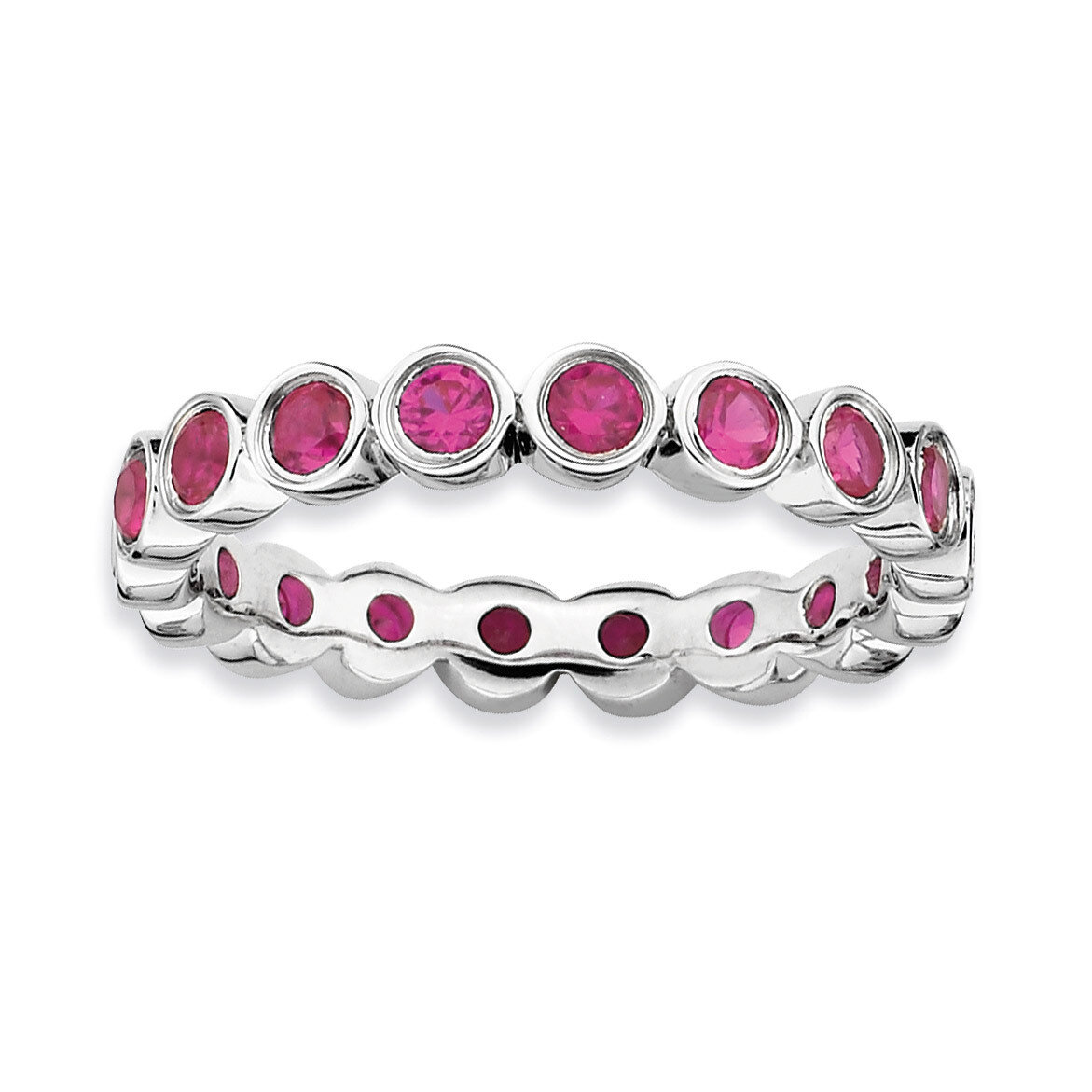 Created Ruby Ring Sterling Silver QSK392-10, MPN: QSK392, 886774001579