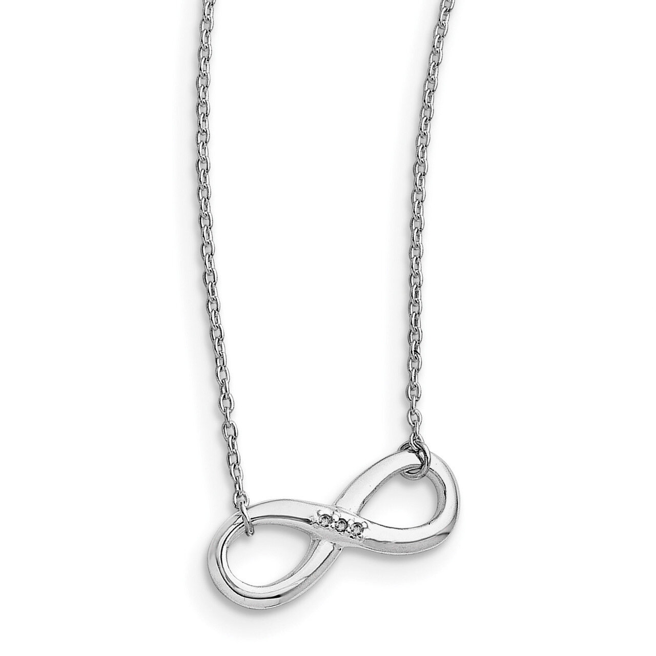 18 Infinity Diamond Necklace Sterling Silver QW346-18