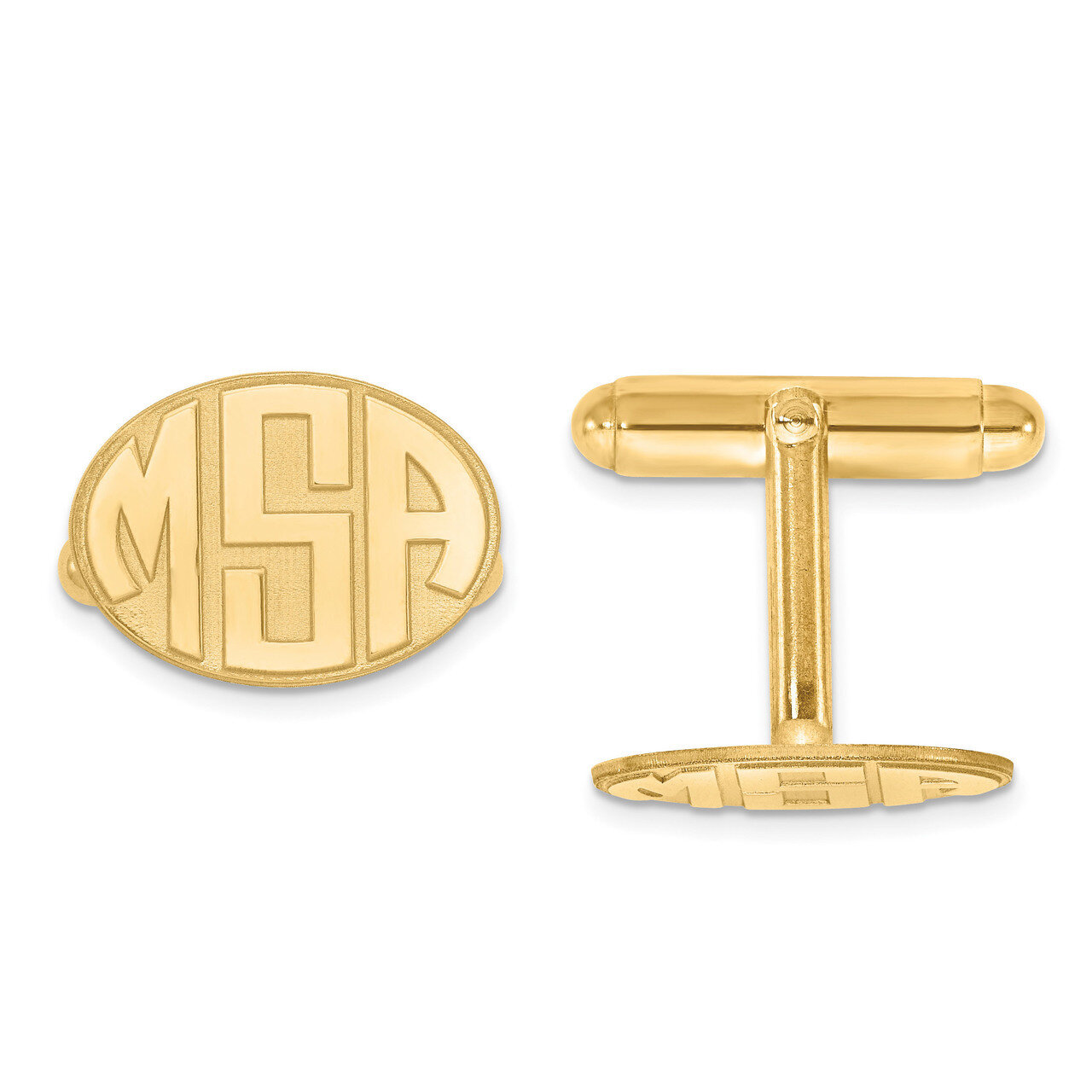 Raised Letters Oval Monogram Cufflinks 14k Gold XNA620Y, MPN: XNA620Y, 886774555928