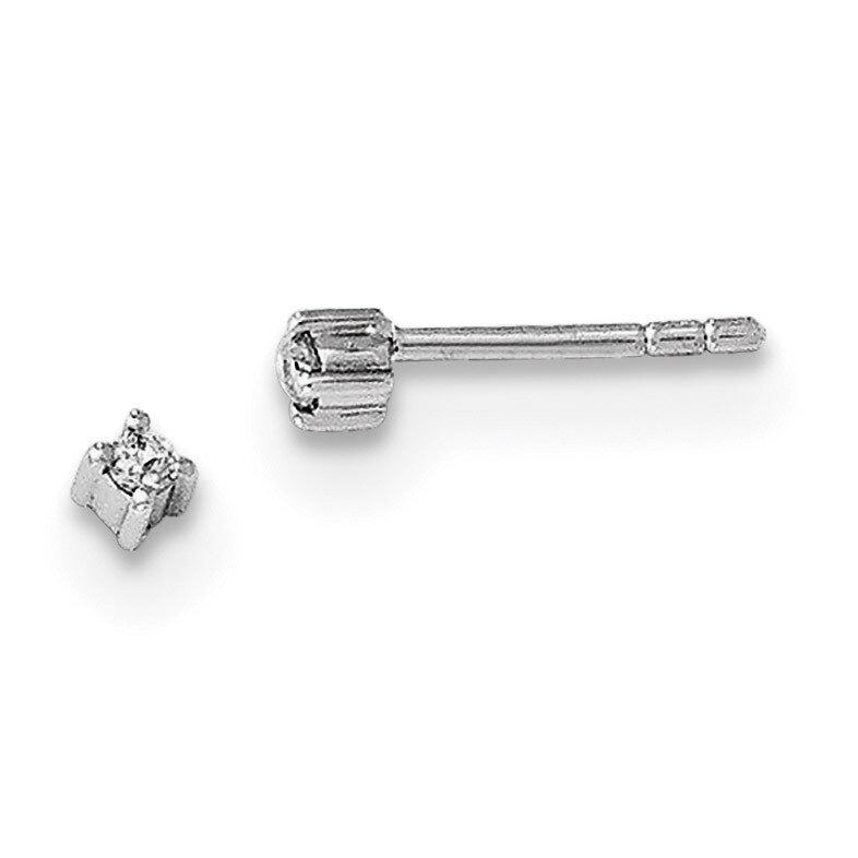 .06Ct. Diamond Earrings Sterling Silver QW163, MPN: QW163, 883957314723