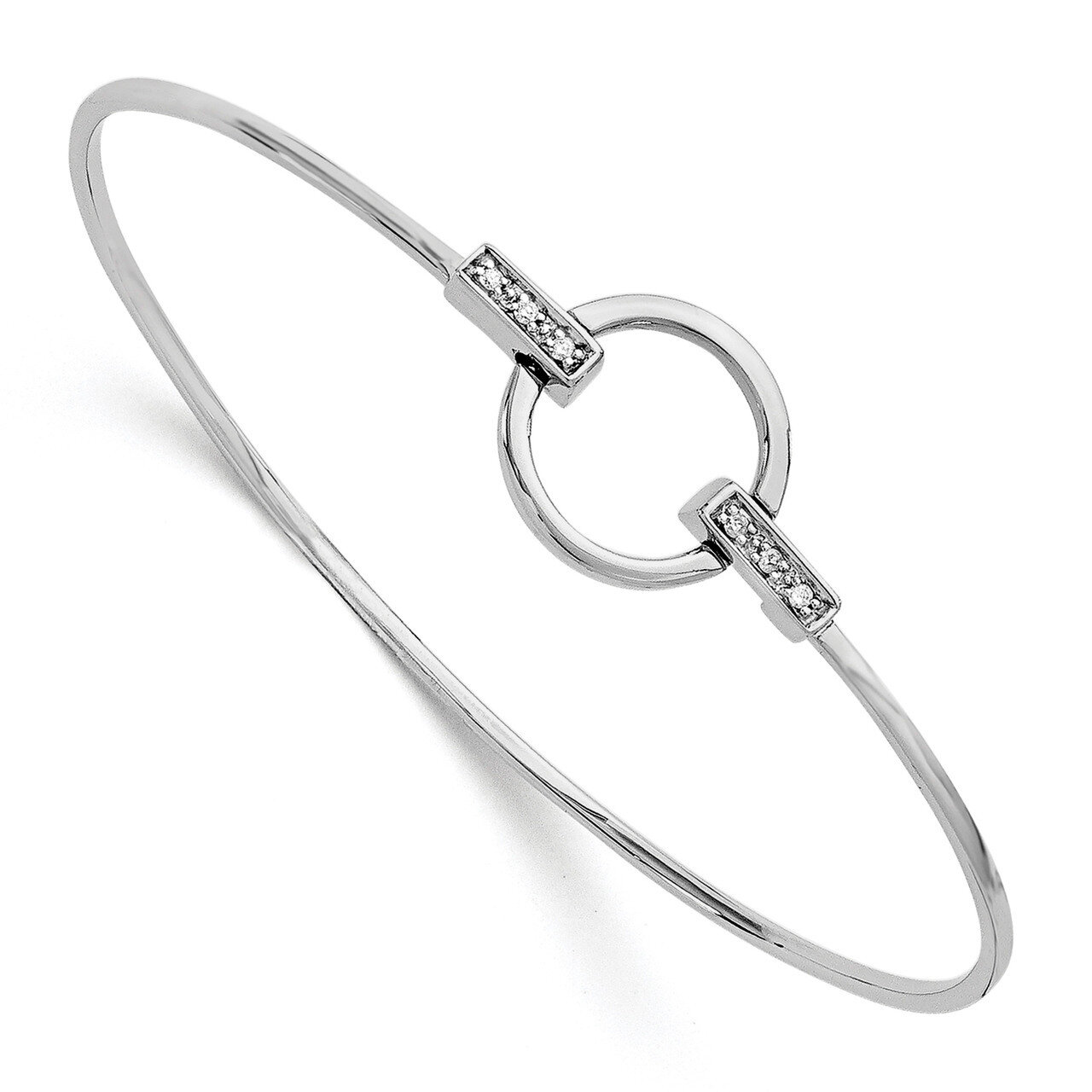 .06Ct. Diamond Bangle Bracelet Sterling Silver QW231, MPN: QW231, 883957504728