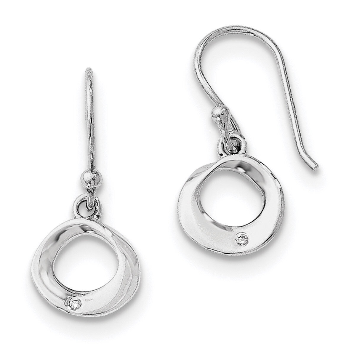 .02Ct. Diamond Earrings Sterling Silver QW244, MPN: QW244, 883957315195