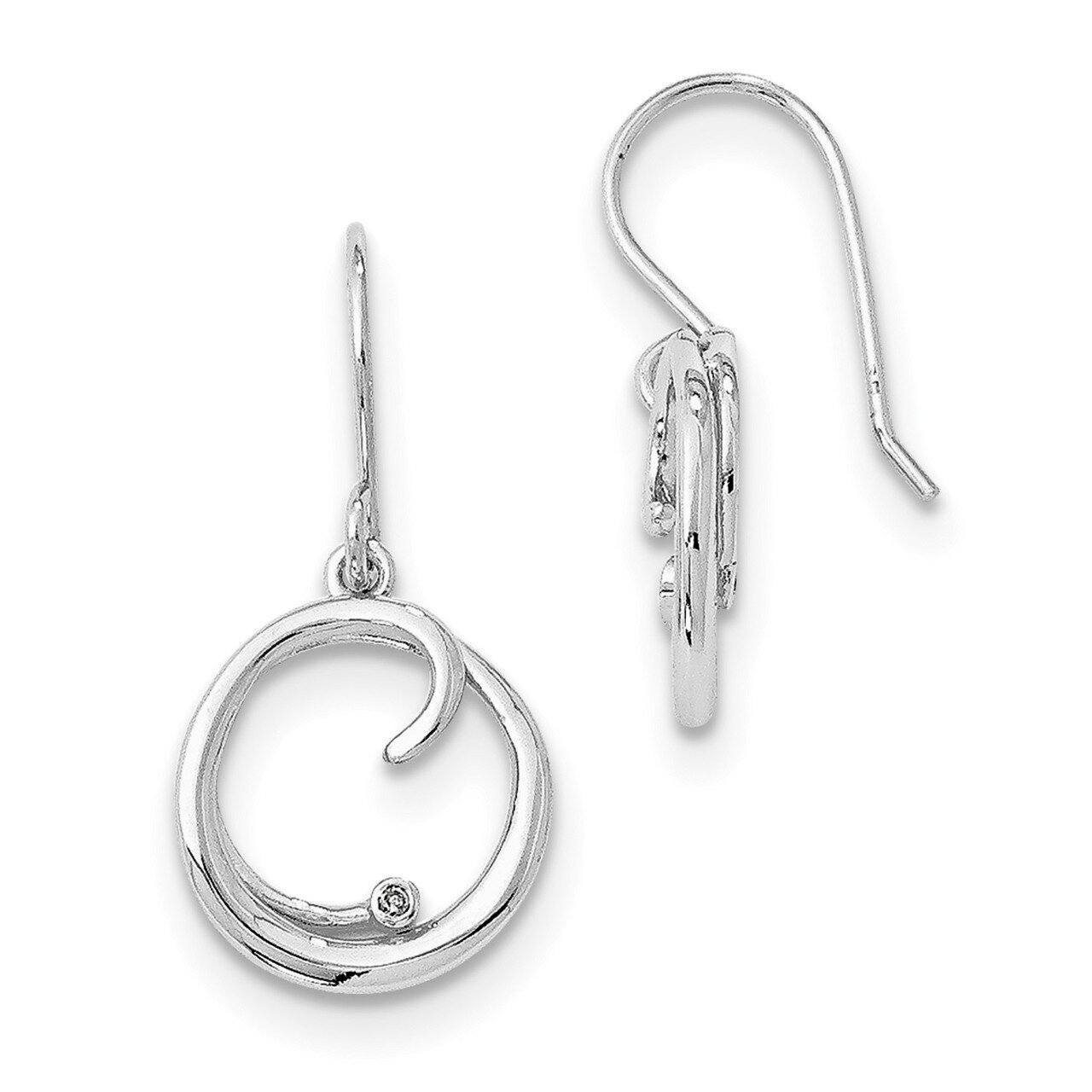 .01Ct. Diamond Earrings Sterling Silver QW248