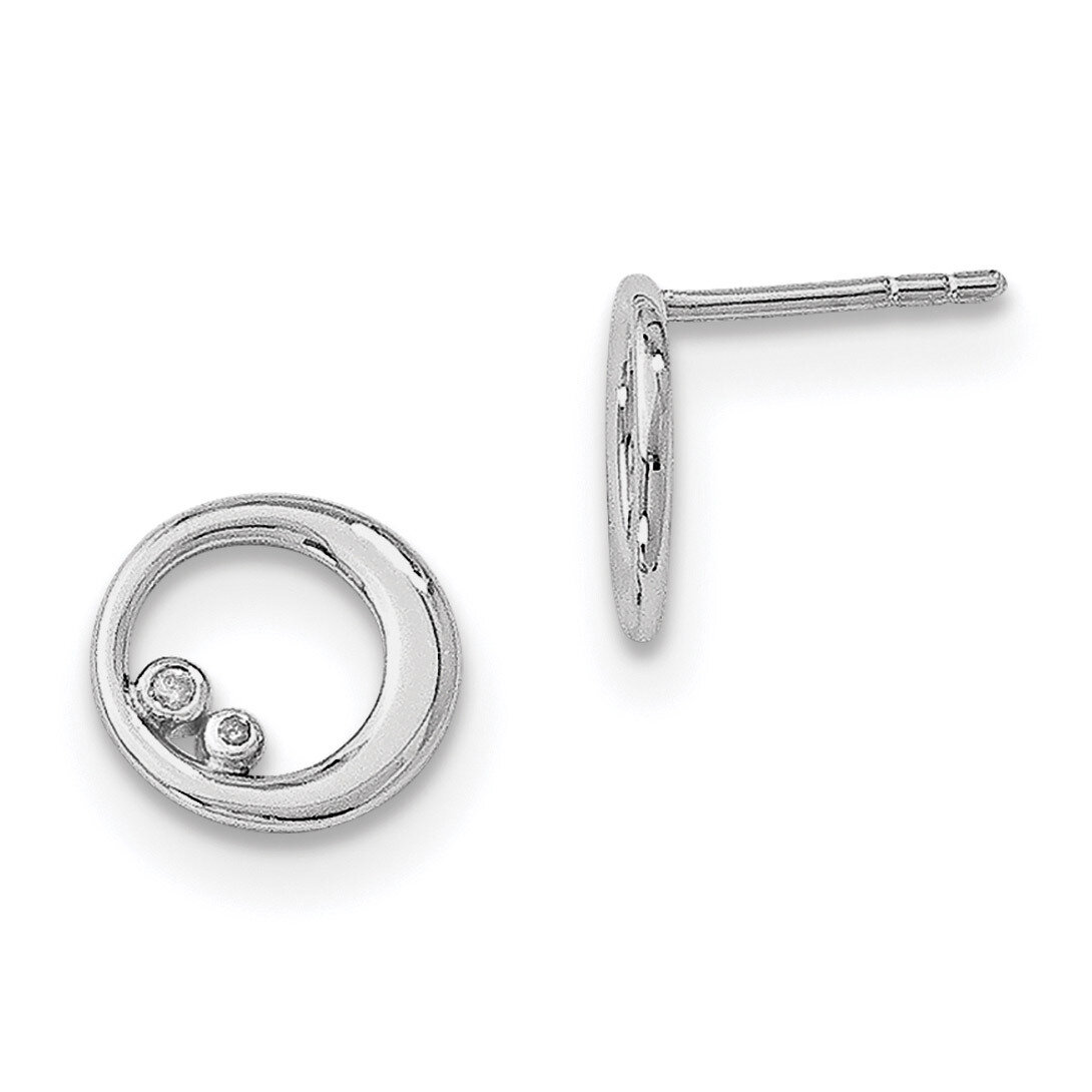 .03Ct. Diamond Earrings Sterling Silver QW256