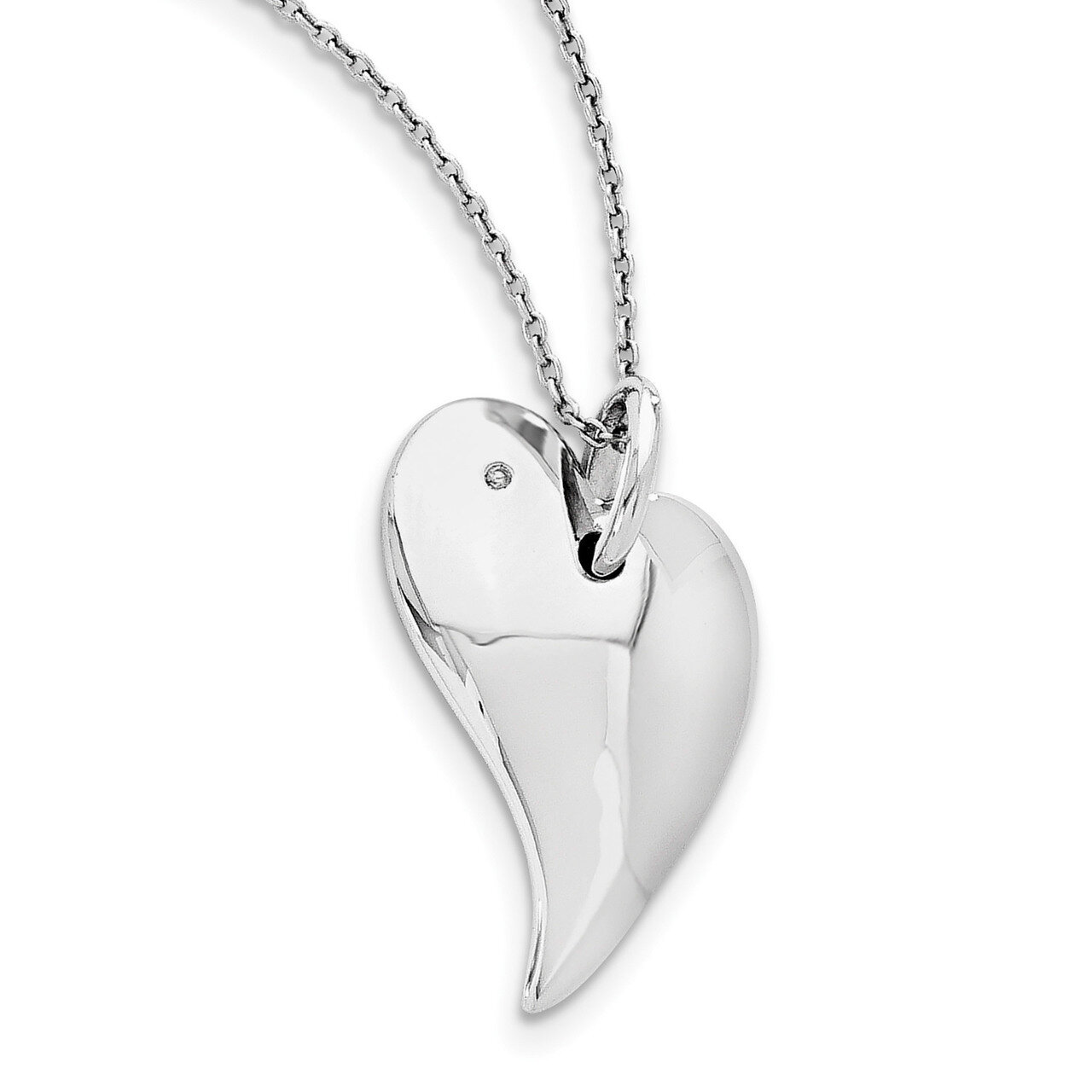 .01Ct. Diamond Heart Necklace Sterling Silver QW268-18