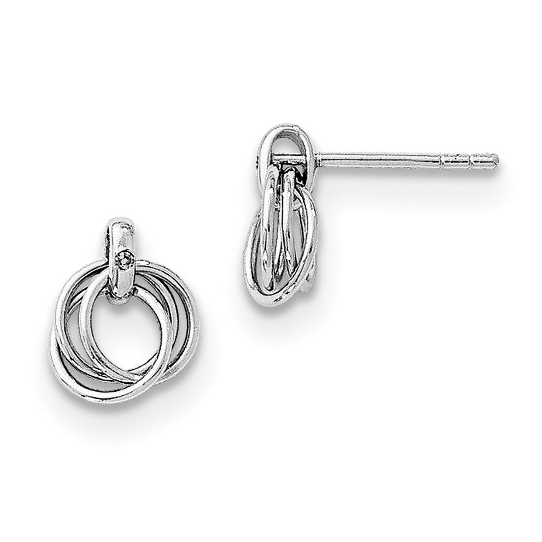 Three Ring Diamond Post Earrings Sterling Silver QW327, MPN: QW327, 886774295275