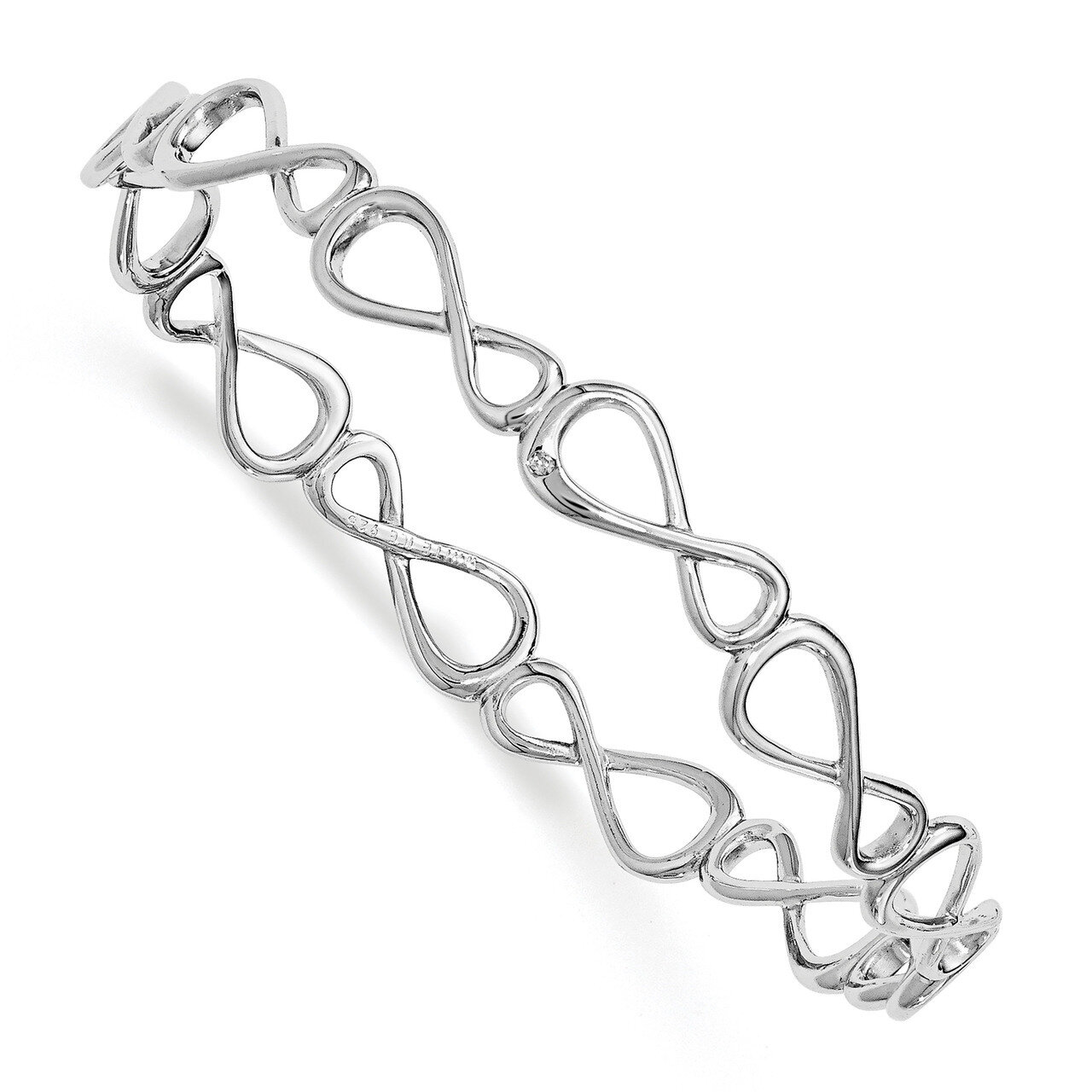 Infinity Symbol Bangle Diamond Sterling Silver QW394, MPN: QW394, 886774963181