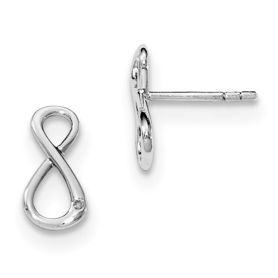 Infinity Symbol Post Earrings Diamond Sterling Silver QW396