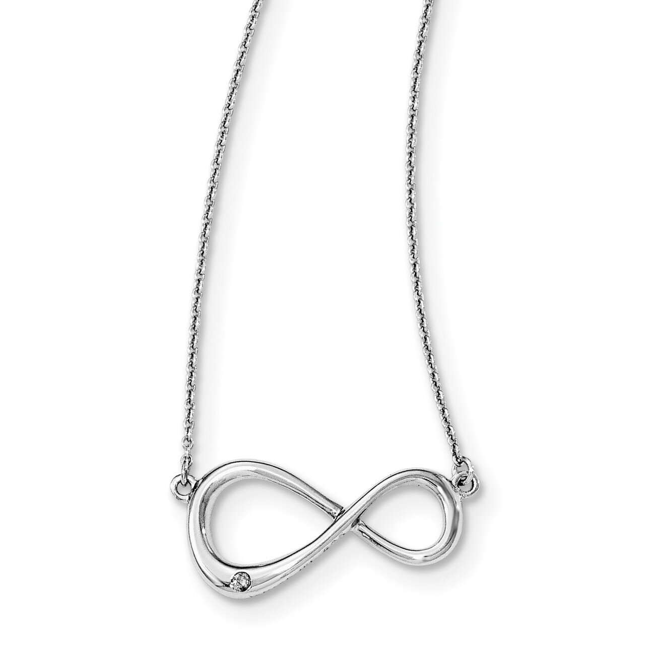 Infinity Symbol Necklace Diamond Sterling Silver QW399-16, MPN: QW399-16, 886774967493