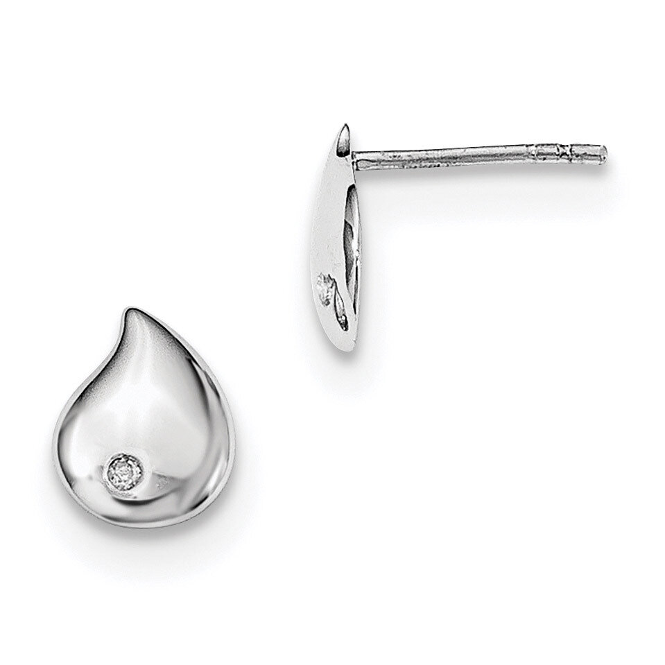 Teardrop Post Earrings Diamond Sterling Silver QW422, MPN: QW422, 883957871271