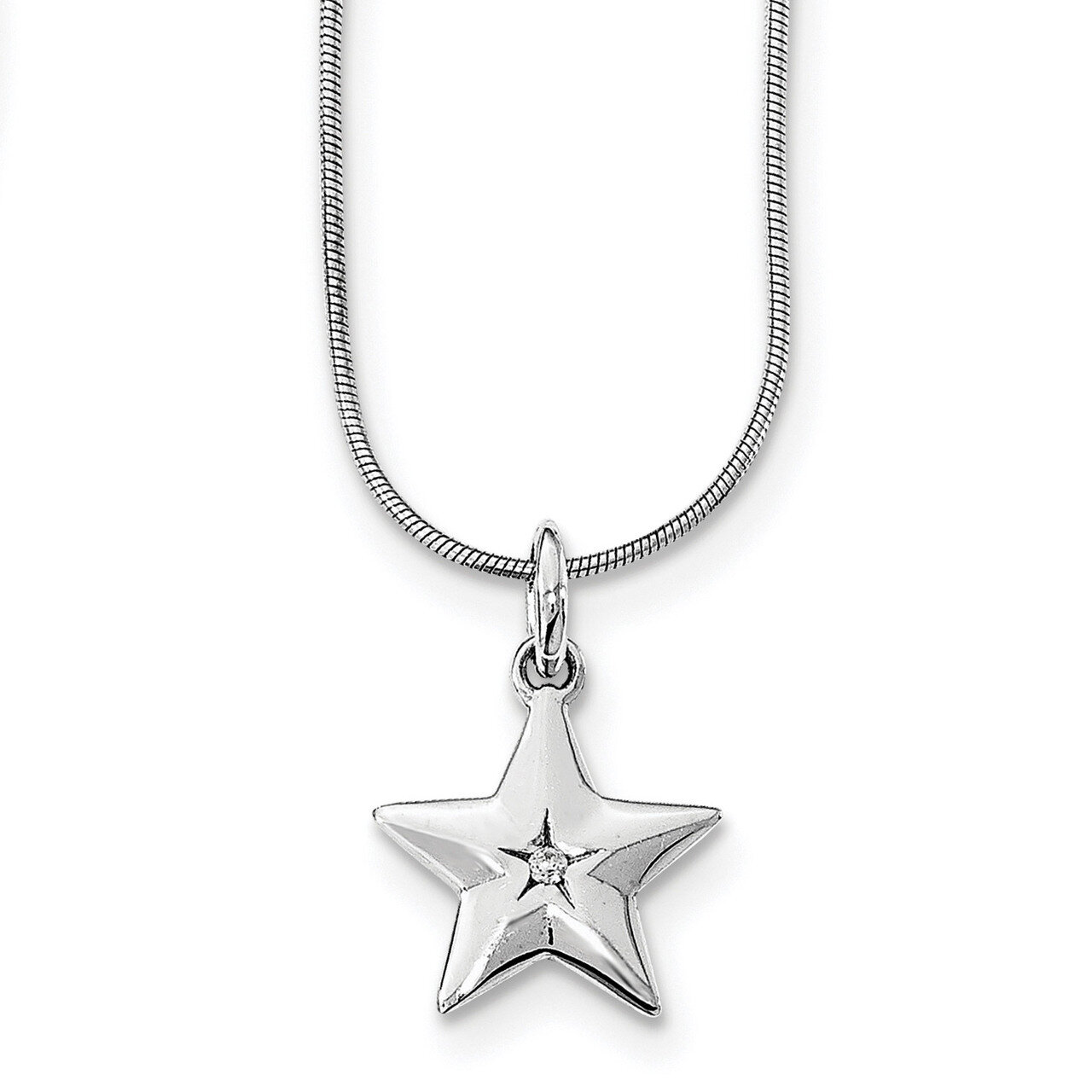 Star Necklace Diamond Sterling Silver QW438-18, MPN: QW438-18, 886774089065