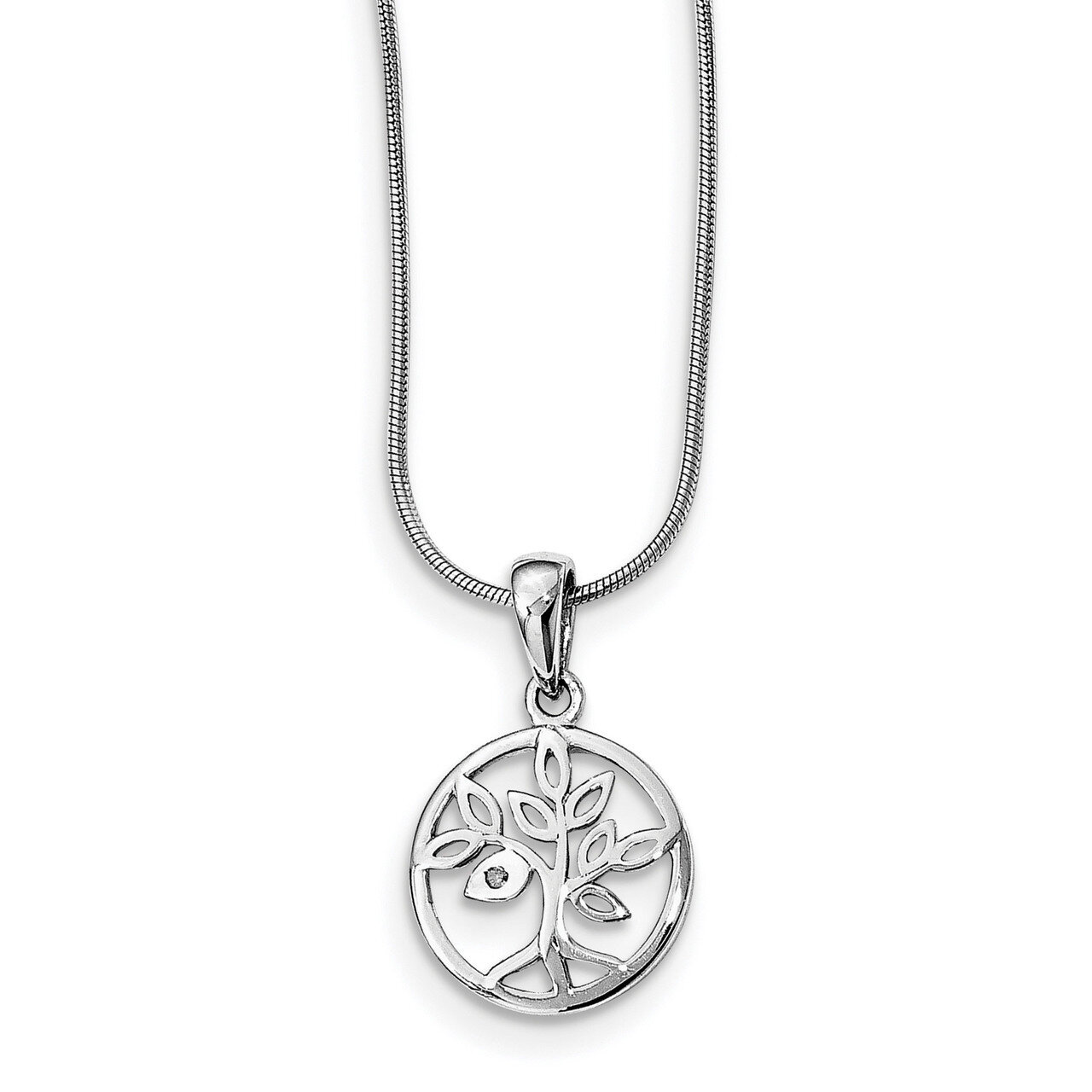 Tree Necklace Diamond Sterling Silver QW450-18, MPN: QW450-18, 886774114958