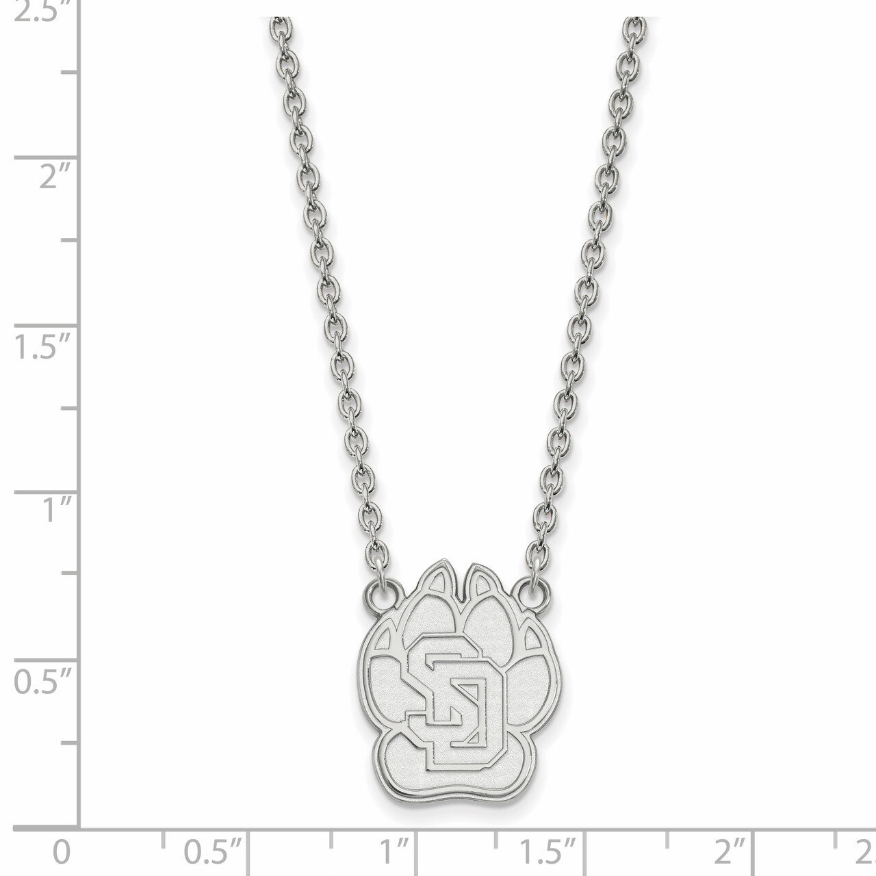 University of South Dakota Large Pendant with Necklace - 10k White Gold 1W008USD-18, MPN: 1W008USD-…