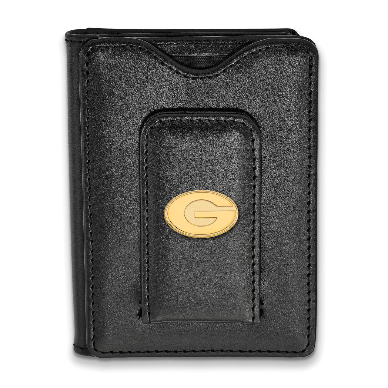 University of Georgia Black Leather Wallet - Gold-plated on Silver GP013UGA-W1