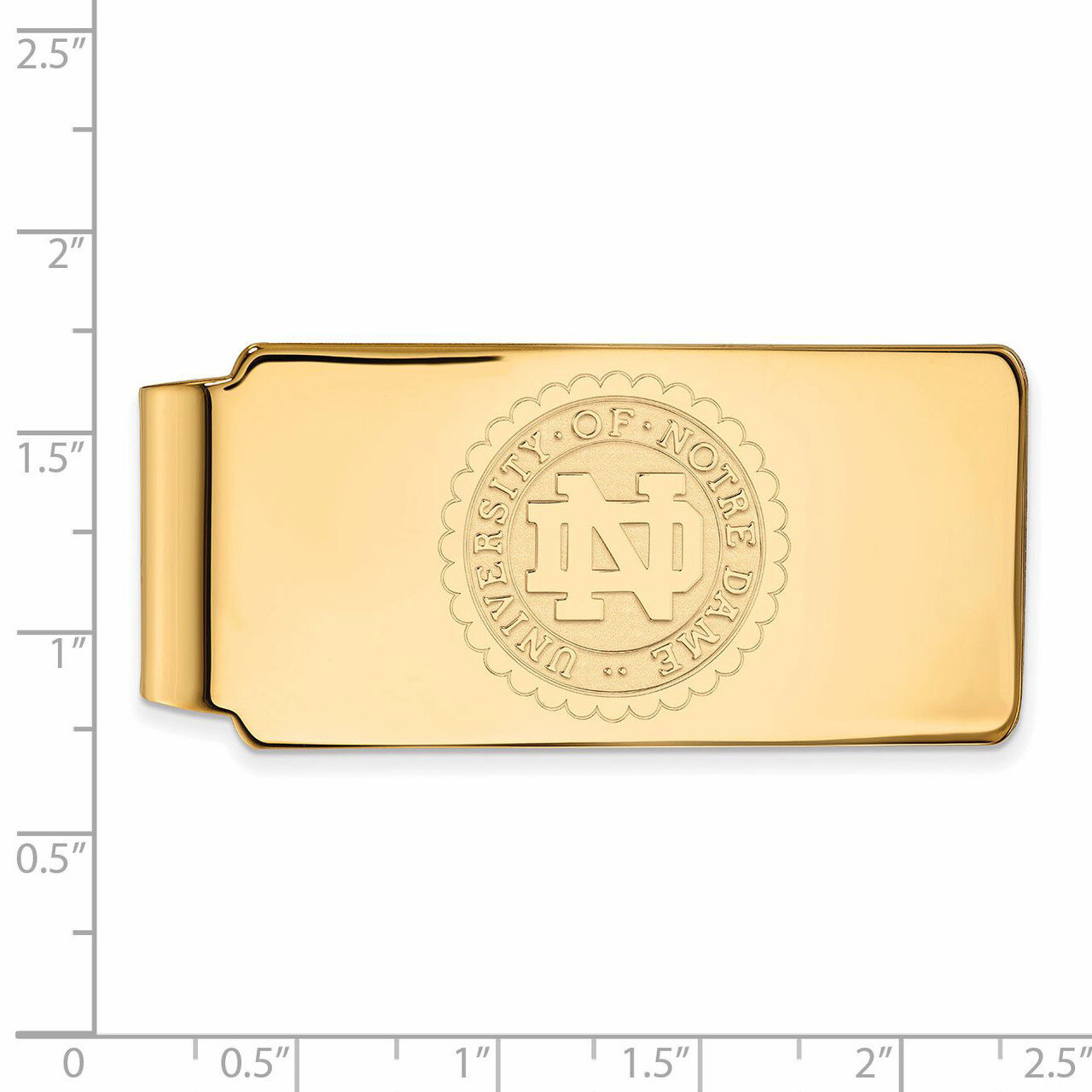 University of Notre Dame Money Clip Crest - Gold-plated on Silver GP070UND