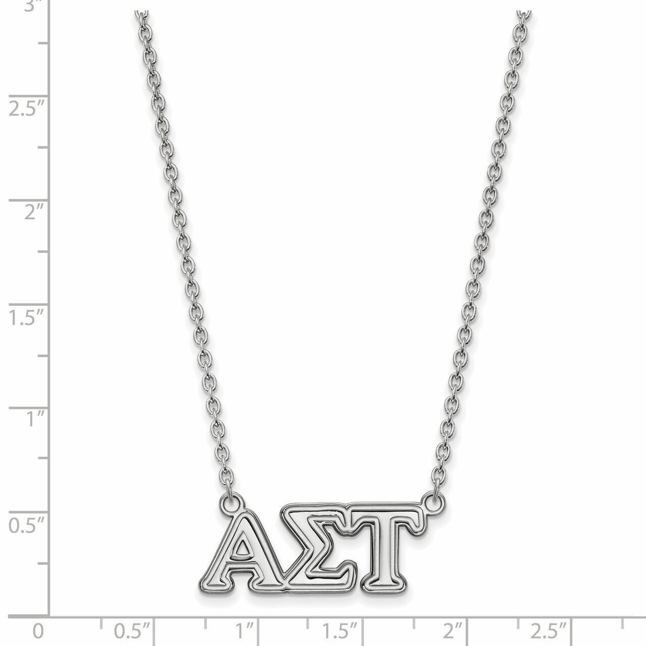 Alpha Sigma Tau Medium Pend with Necklace - Sterling Silver SS007ALS-18, MPN: SS007ALS-18, 88677459…