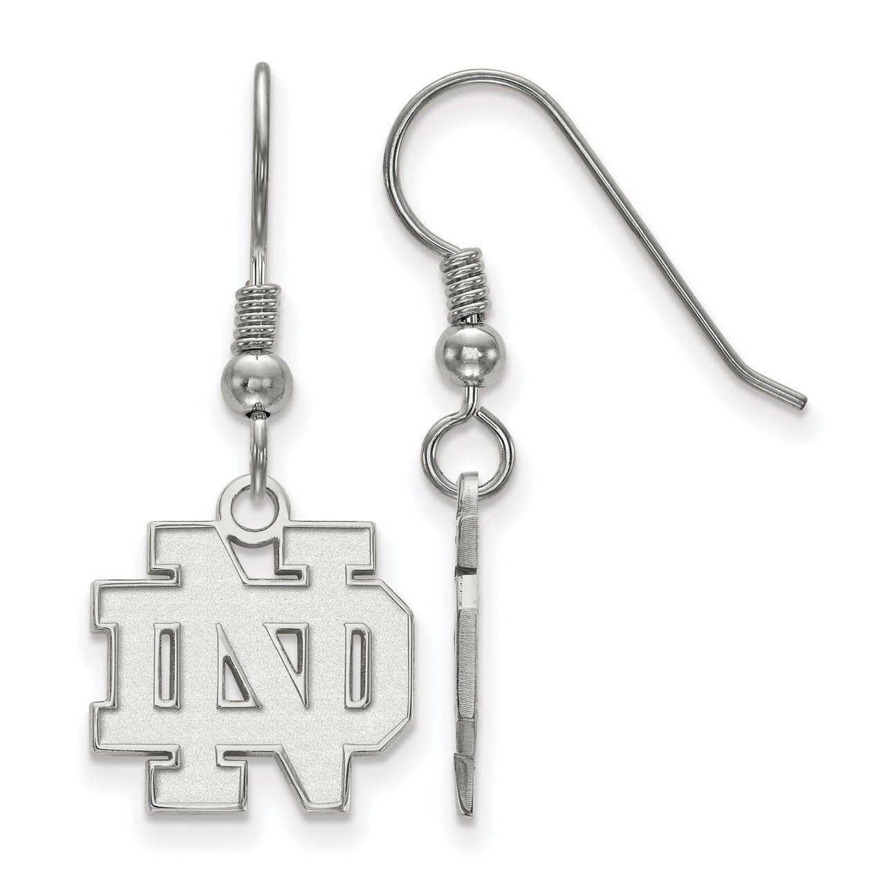 University of Notre Dame Small Dangle Earrings Wire - Sterling Silver SS007UND