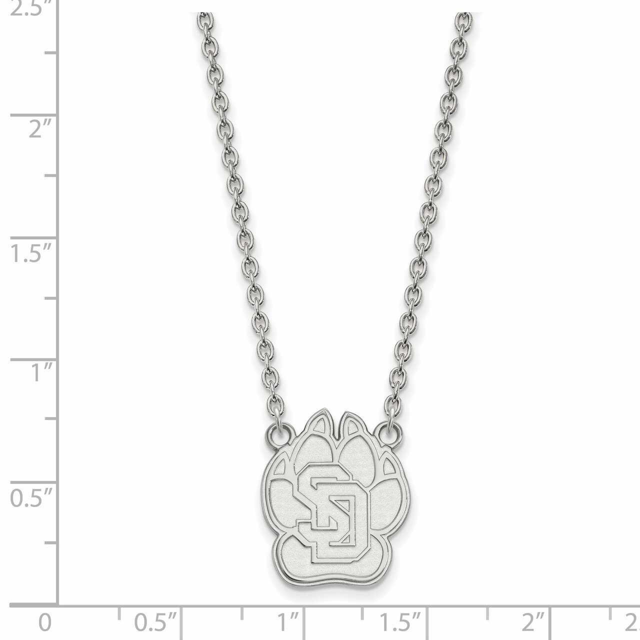 University of South Dakota Large Pendant with Necklace - Sterling Silver SS008USD-18