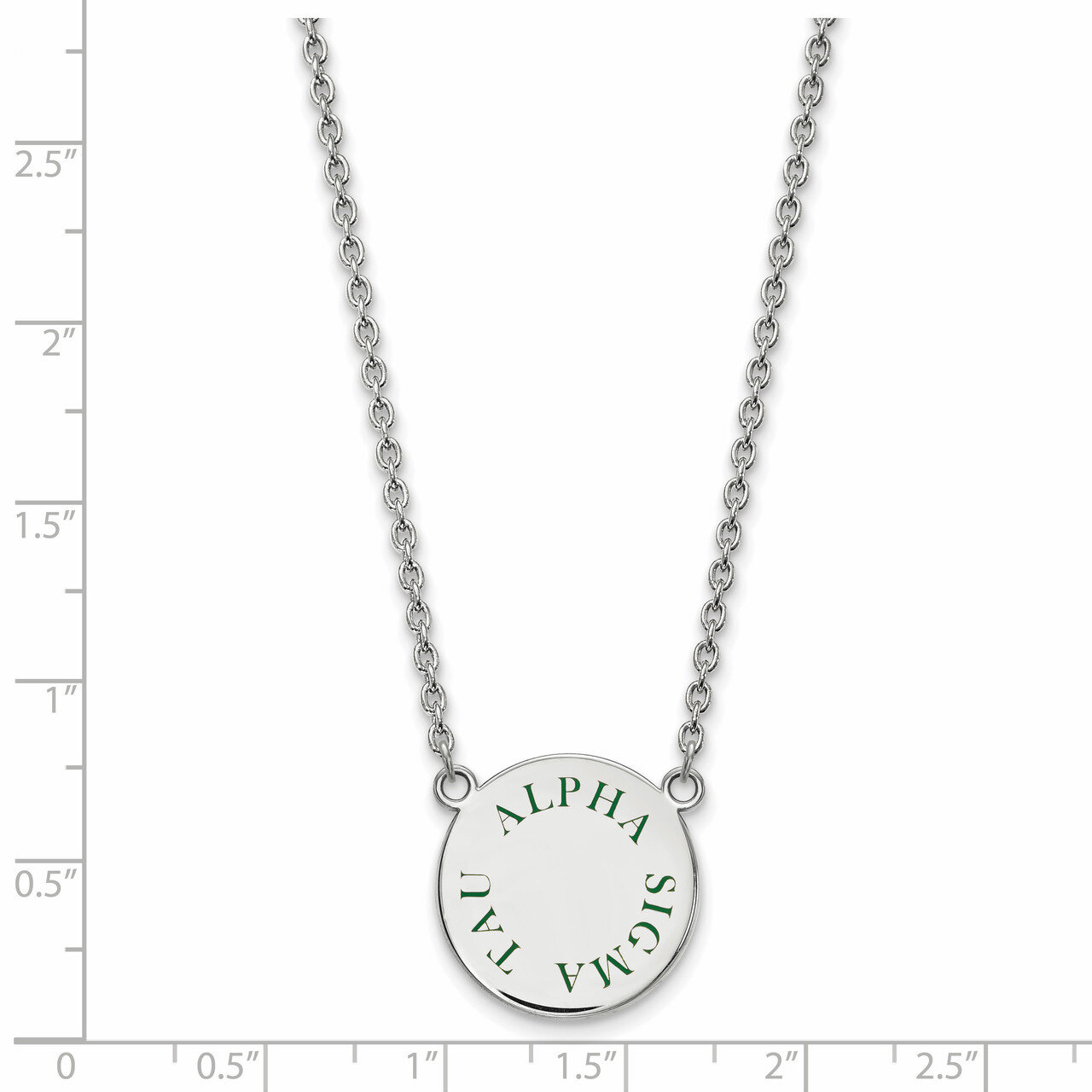 Alpha Sigma Tau Large Enl Pend with Necklace - Sterling Silver SS015ALS-18, MPN: SS015ALS-18, 88677…