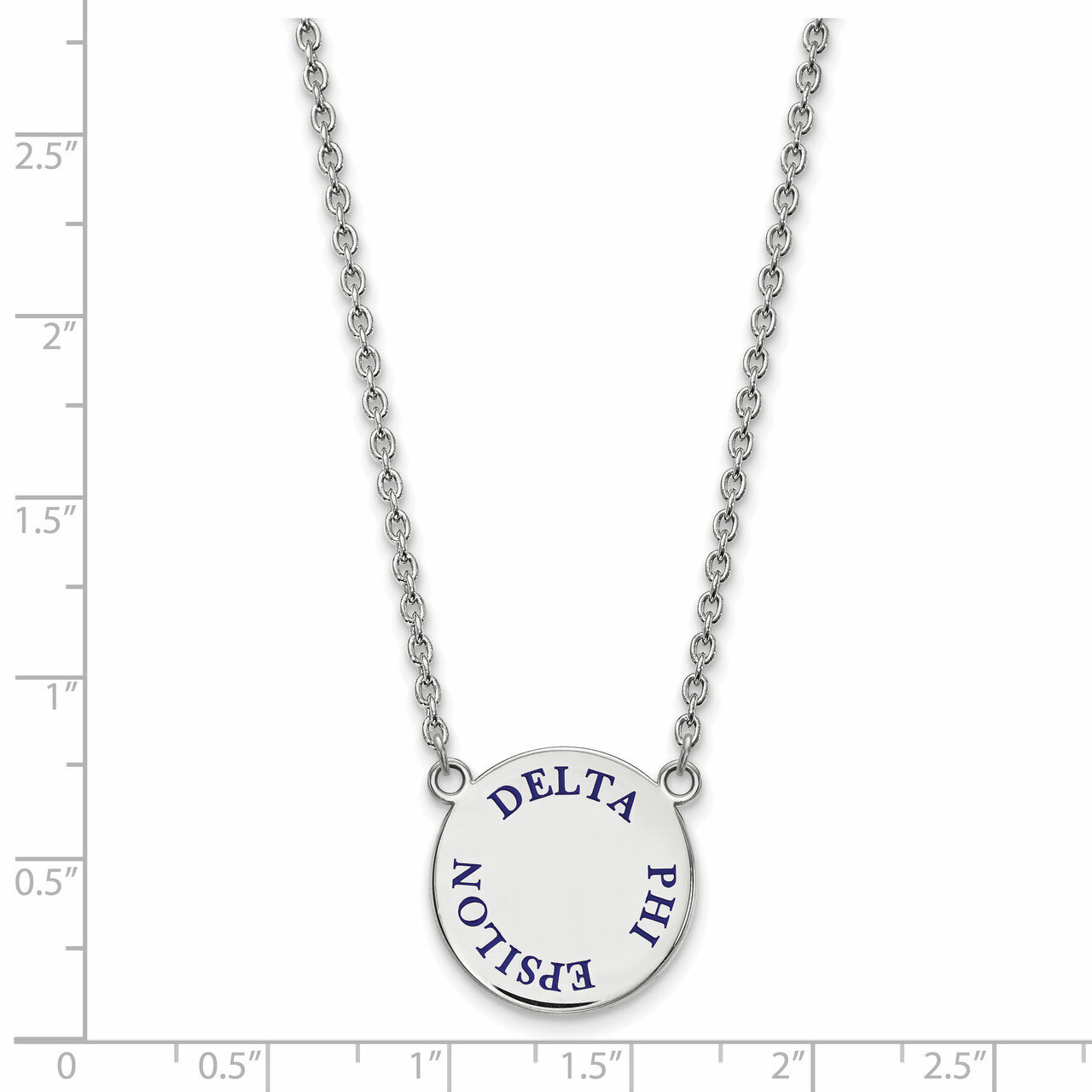 Delta Phi Epsilon Large Enl Pend with Necklace - Sterling Silver SS015DPH-18