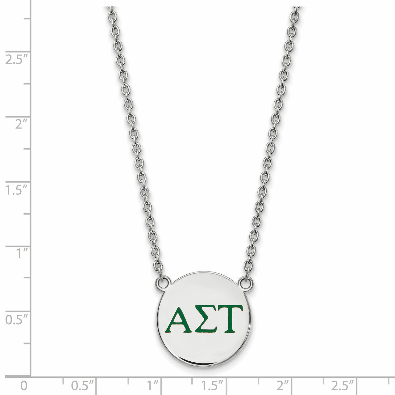 Alpha Sigma Tau Large Enl Pend with Necklace - Sterling Silver SS028ALS-18, MPN: SS028ALS-18, 88677…