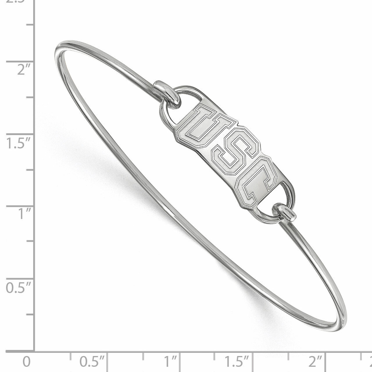 University of Southern California Small Ctr Wire Bangle - Sterling Silver SS037USC-7