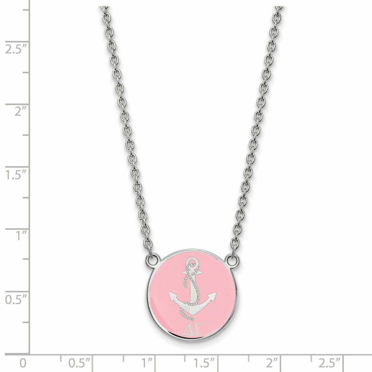 Delta Gamma Large Enl Pend with Necklace - Sterling Silver SS043DG-18