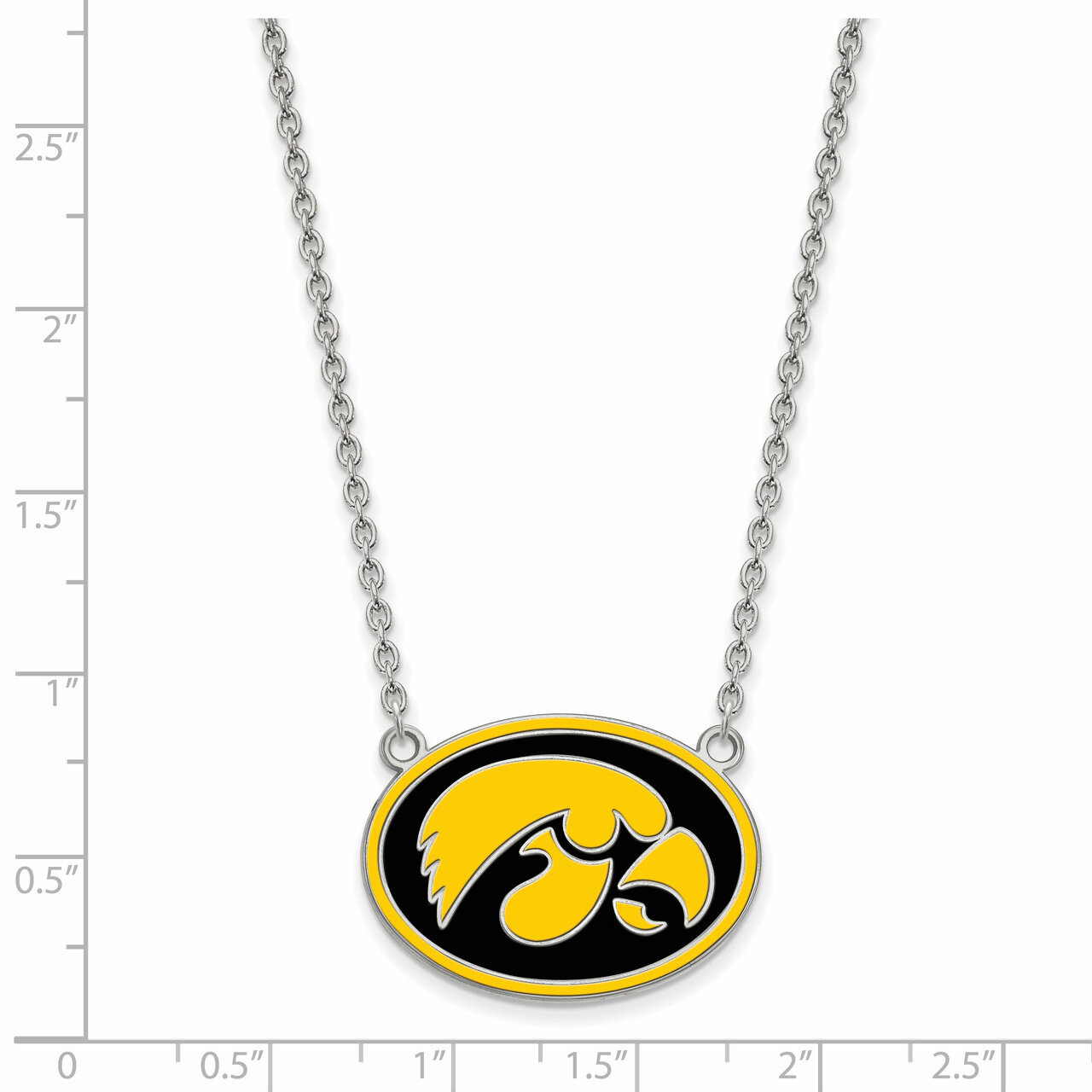 University of Iowa Enamel Pendant with Necklace - Sterling Silver SS090UIA-18